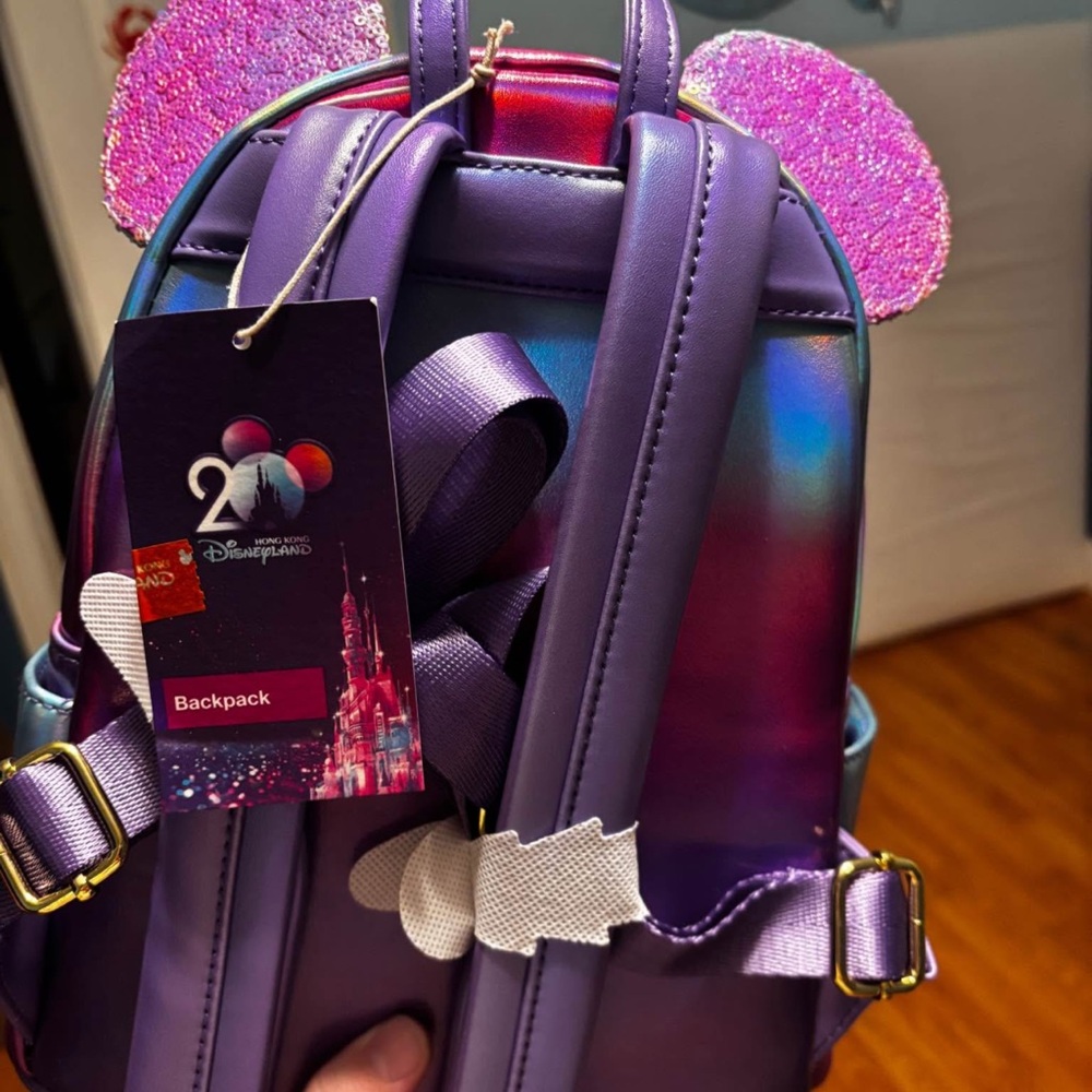Loungefly Iridescent Purple and Pink Mini Backpack - Picture 2 of 2